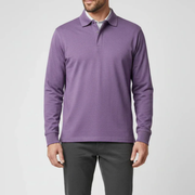 Bennet | Herren Poloshirt Schlicht Langarm Freizeit – Lila