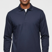 Bennet | Herren Poloshirt Schlicht Langarm Freizeit – Marineblau
