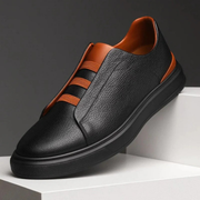 Benno | Herren Leichte Leder Sneaker – Schwarzbraun