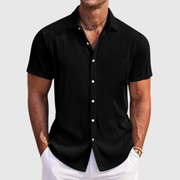 Bernd | Herren Hemd Mit Struktur Clean Design – Schwarz