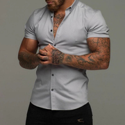 Bernhard | Herren Sommer Hemd Schlicht – Hellblau
