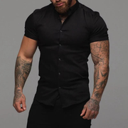 Bernhard | Herren Sommer Hemd Schlicht – Schwarz