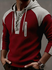 Ashcombe - Kuscheliger gerippter Hoodie – Burgunder