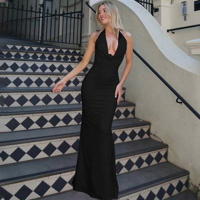 Sylia | Langes Neckholder-Kleid