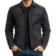 Bikerjacke Herren Slim Fit – Schwarz