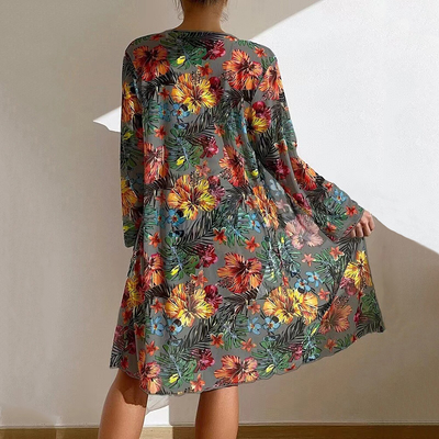 Tropisches Bikini-Set mit Cover-Up für Damen