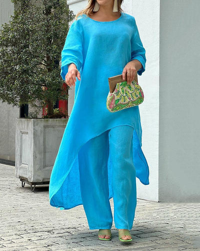 Elegantes Leinen-Freizeitset für Damen