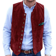 Burkhard | Herren Trachtenweste Lederweste Tracht – Rot