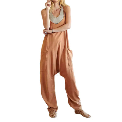 Ärmelloser Jumpsuit mit Taschen für Damen