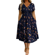 Vivica - Premium Midikleid – Marineblau
