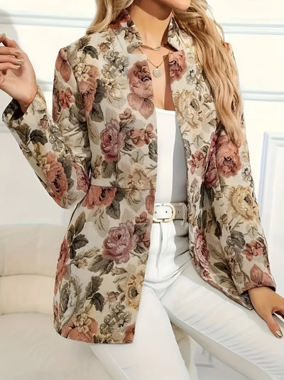 Alethea | Eleganter Floral Open-Front Blazer