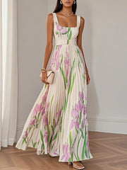 Yara™ - Maxikleid aus Plisseeschiffon – Weiß