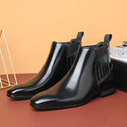 Cajetan | Herren Stiefelette Dunkelbraun Slip-on – Schwarz