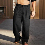 Caleb | Herren hose Weit Bein Sommer – Schwarz