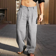 Caleb | Herren hose Weit Bein Sommer – Hellgrau