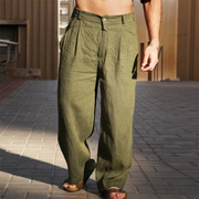 Caleb | Herren hose Weit Bein Sommer – Oliv