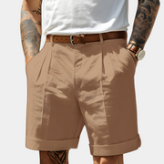 Davinci | Elegante Herren-Bermudas mit Bundfalten – Kamel