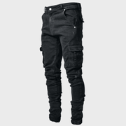 Cargo Hose Herren Slim Fit – Schwarz