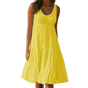 Carmen | Damen Schlichtes Sommerkleid Mini – Gelb