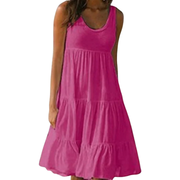 Carmen | Damen Schlichtes Sommerkleid Mini – Rosarot