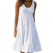 Carmen | Damen Schlichtes Sommerkleid Mini – Weiß