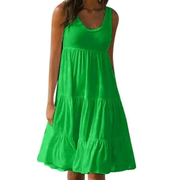 Carmen | Damen Schlichtes Sommerkleid Mini – Grün
