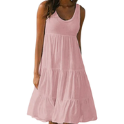 Carmen | Damen Schlichtes Sommerkleid Mini – Rosa