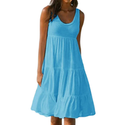 Carmen | Damen Schlichtes Sommerkleid Mini – Hellblau