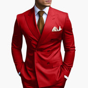 Casper | Herren Zweireiher Business Anzug – Rot