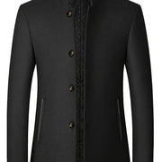 Gael - Taillierte Jacke mit hohem Kragen – Schwarz
