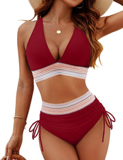 Elva | Damen Figurformender Bikini – Shaping Bikini Figurbetonend Strand 2026 – Rot