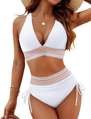 Elva | Damen Figurformender Bikini – Shaping Bikini Figurbetonend Strand 2026 – Weiß