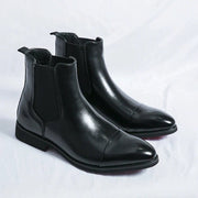 Chelsea Boots Herren Elegant Lederoptik – Schwarz