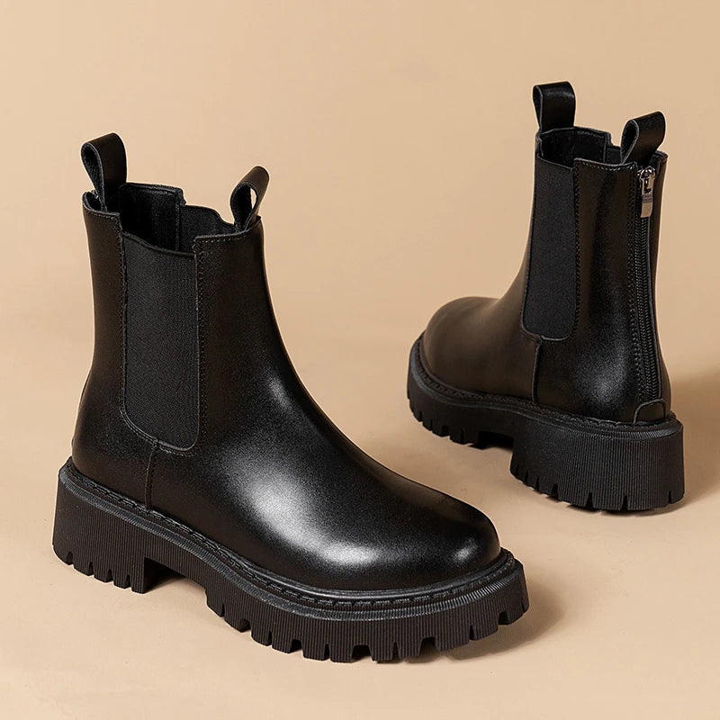 Esther | Damen Chelsea Boots | Schwarz
