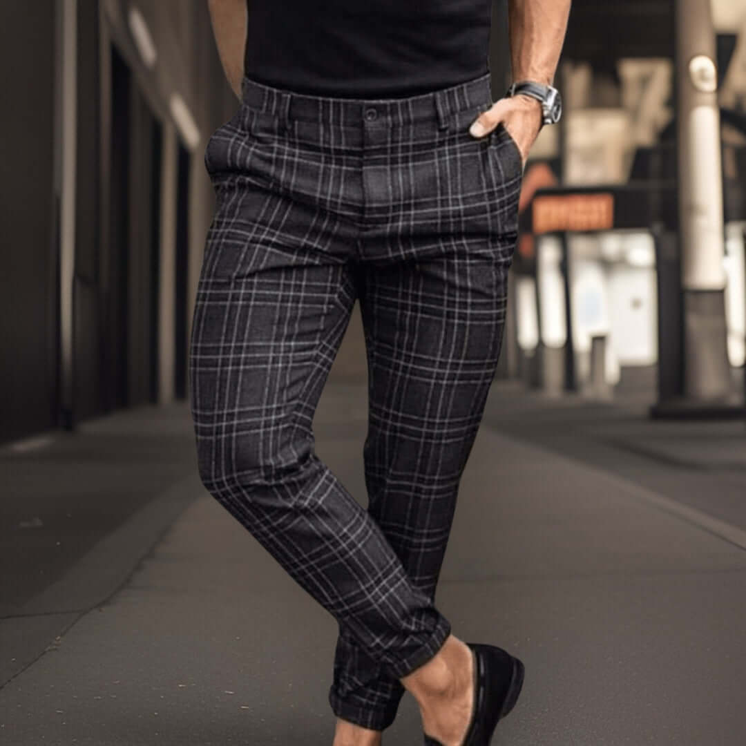 Gabin | Herren Chino Hose | Kariert Stoffhose