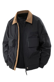 Übergangsjacke Herren Utility mit Taschen – Schwarz