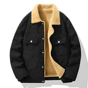Corduroy Winterjacke Herren – Schwarz