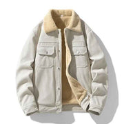 Corduroy Winterjacke Herren – Weiß