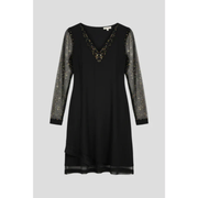 Corinna | Damen Cocktailkleid Für Abend Mit V Ausschnitt – Schwarz