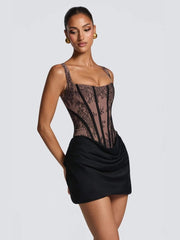 Corsagen Minikleid Figurbetont Elegant – Schwarz