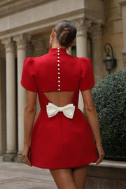 Cut-Out Minikleid Festlich Damen – Rot