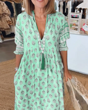 Elena | Leichtes Sommerkleid mit elegantem Schnitt – Mintgrün