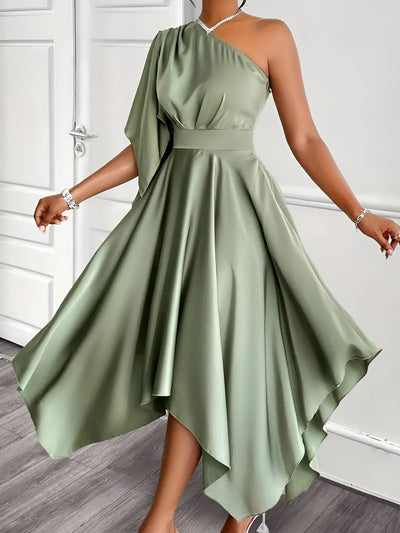 Andrada | Elegantes Asymmetrisches One-Shoulder Peplum-Kleid