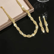 Alessara - Kristall-Twist-Schmuckset – Gold