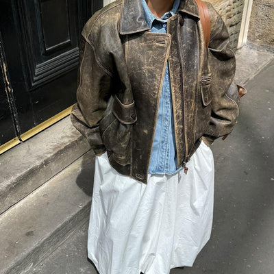 Kayna| Vintage-Jacke aus Altleder