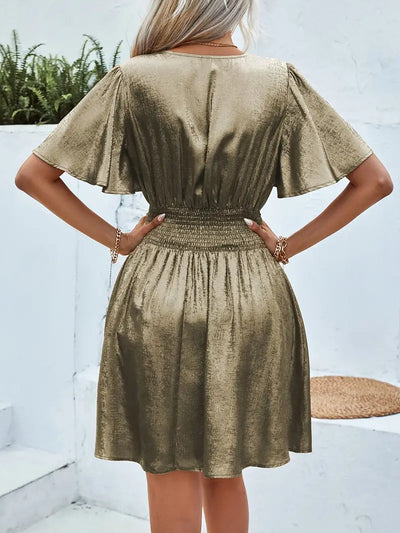 Damen-Schimmer-Mini-Kleid