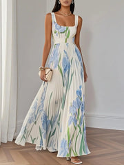 Floralis | Elegantes Blütenkleid – Hellblau