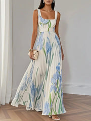 Yara™ - Maxikleid aus Plisseeschiffon – Hellblau