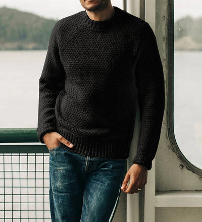 Herren Pullover Pullover Winter Casual Farbe Runde Hals gestrickt Top Kleidung