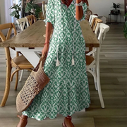 Dalia | Damen Elegantes Maxikleid im Boho Stil – Grün